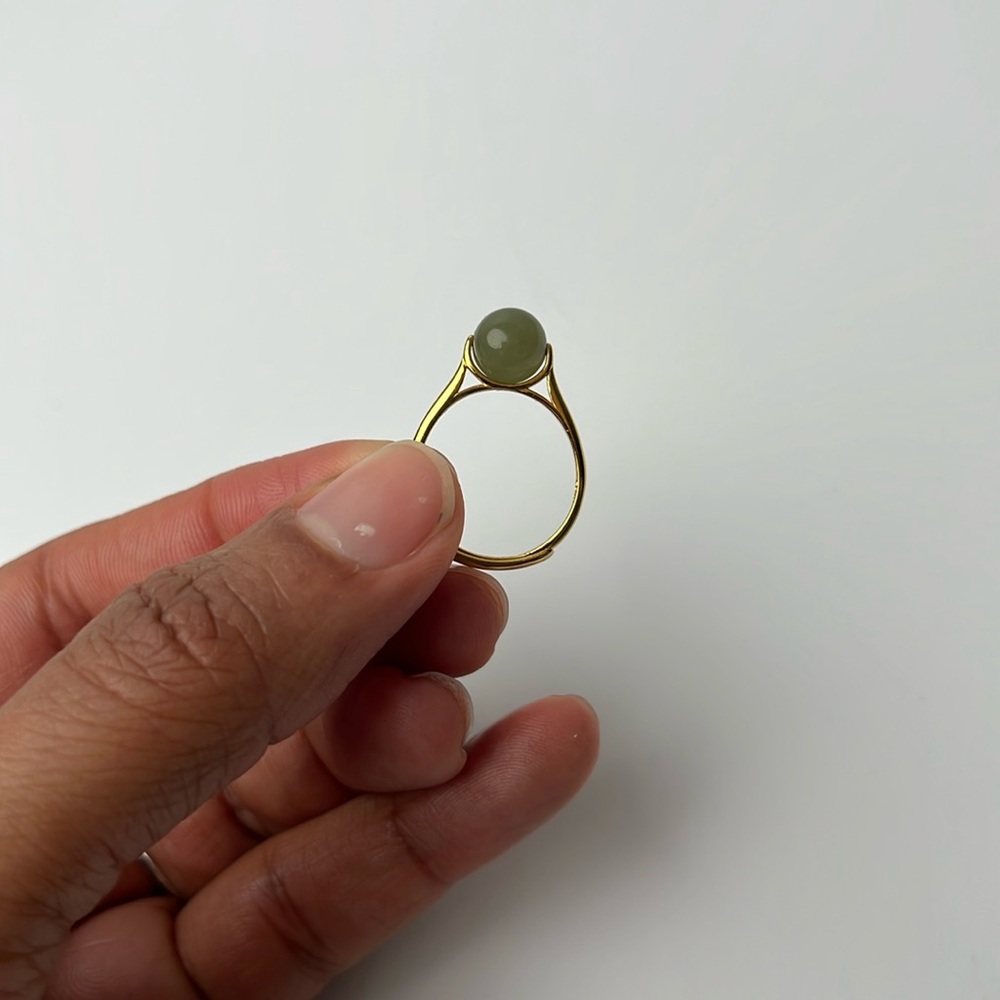 Seree Green Gemstone Gold Plated Ring